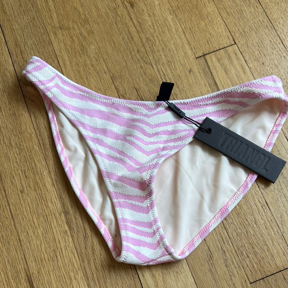 Triangl Pink and White Bikini Bottom